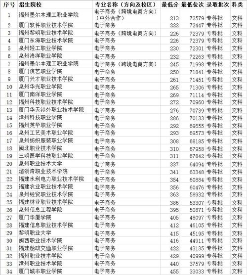 电子商务专业二本大学排名